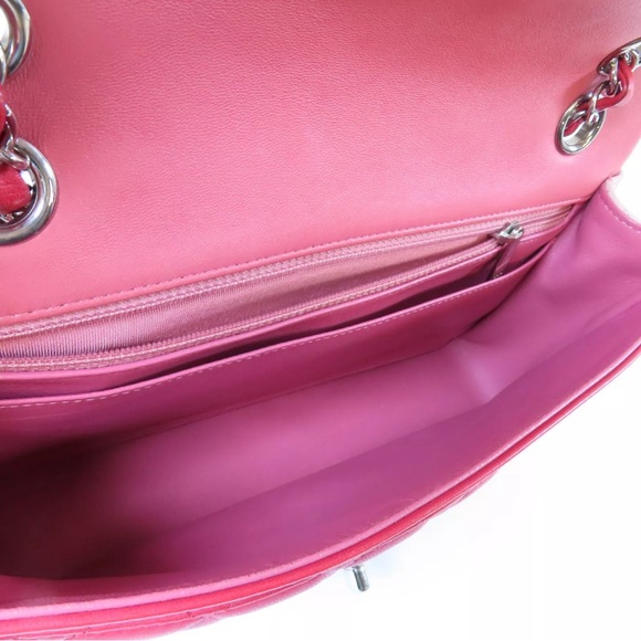 Auth Chanel Pink Quilted CC Valentine Hearts Flap Shoulder Bag - Picture 5 of 10